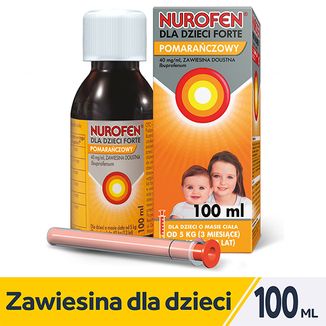 Nurofen dla dzieci Forte pomarańczowy 40 mg/ ml, zawiesina doustna, od 3 miesiąca do 12 lat, 100 ml KRÓTKA DATA - 2 Nurofen dla dzieci Forte pomarańczowy 40 mg/ ml, zawiesina doustna, od 3 miesiąca do 12 lat, 100 ml KRÓTKA DATA - 2 - zdjęcie produktu