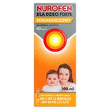 Nurofen dla dzieci Forte pomarańczowy 40 mg/ ml, zawiesina doustna, od 3 miesiąca do 12 lat, 100 ml - miniaturka zdjęcia produktu