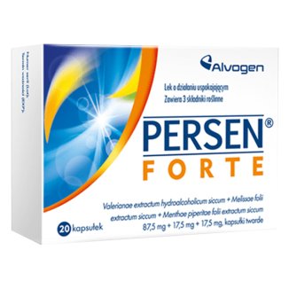 Persen forte 87,5 mg + 17,5 mg + 17,5 mg, 20 kapsułek twardych - zdjęcie produktu