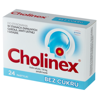 Cholinex 150 mg, bez cukru, 24 pastylki do ssania - zdjęcie produktu