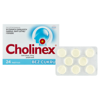 Cholinex 150 mg, bez cukru, 24 pastylki do ssania - 2 - zdjęcie produktu