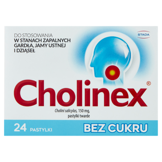 Cholinex 150 mg, bez cukru, 24 pastylki do ssania - 3 - zdjęcie produktu