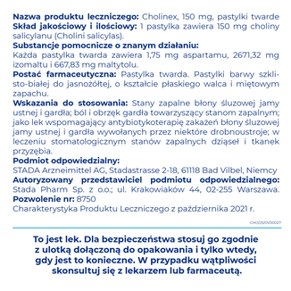 Cholinex 150 mg, bez cukru, 24 pastylki do ssania - 4 - zdjęcie produktu