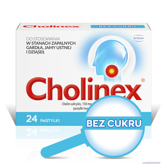 Cholinex 150 mg, bez cukru, 24 pastylki do ssania - 5 - zdjęcie produktu