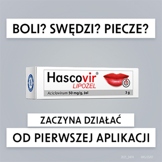 Hascovir Lipożel 50 mg/ g, żel, 3 g - 3 - zdjęcie produktu