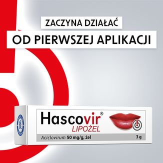 Hascovir Lipożel 50 mg/ g, żel, 3 g - 2 - zdjęcie produktu
