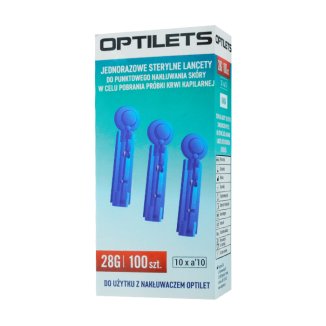 Optilets, lancety sterylne, jednorazowe, 100 sztuk - zdjęcie produktu