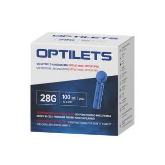 Optilets, lancety sterylne, jednorazowe, 100 sztuk - zdjęcie produktu