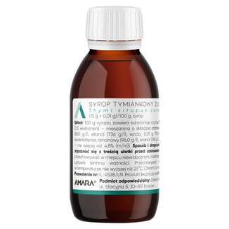 Syrop tymiankowy złożony (15 g + 0,01 g)/ 100 g, 125 g - 3 Syrop tymiankowy złożony (15 g + 0,01 g)/ 100 g, 125 g - 3 - zdjęcie produktu