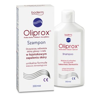 Oliprox, szampon do stosowania w łojotokowym zapaleniu skóry głowy i ciała, 200 ml - zdjęcie produktu