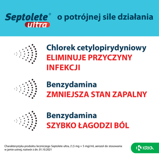 Septolete Ultra (1,5 mg + 5 mg)/ml, aerozol do stosowania w jamie ustnej, roztwór, 30 ml - 4 - zdjęcie produktu