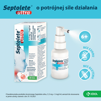 Septolete Ultra (1,5 mg + 5 mg)/ml, aerozol do stosowania w jamie ustnej, roztwór, 30 ml - 5 - zdjęcie produktu