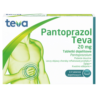 Pantoprazol Teva 20 mg, 14 tabletek dojelitowych USZKODZONE OPAKOWANIE - 2 - zdjęcie produktu