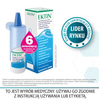 Ektin, krople do oczu, roztwór, 10 ml - 6 Ektin, krople do oczu, roztwór, 10 ml - 6 - zdjęcie produktu