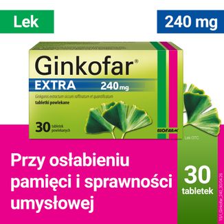 Ginkofar Extra 240 mg, 30 tabletek powlekanych - 2 - zdjęcie produktu