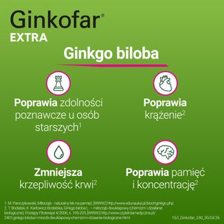 Ginkofar Extra 240 mg, 30 tabletek powlekanych - 6 - zdjęcie produktu
