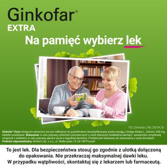 Ginkofar Extra 240 mg, 30 tabletek powlekanych - 9 - zdjęcie produktu