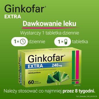 Ginkofar Extra 240 mg, 60 tabletek powlekanych - 8 - zdjęcie produktu