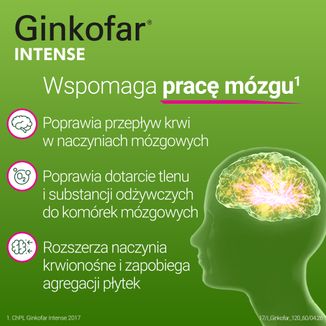Ginkofar Intense 120 mg, 60 tabletek powlekanych - 4 - zdjęcie produktu