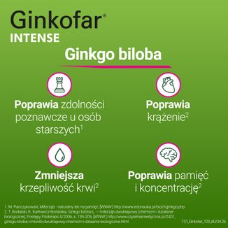 Ginkofar Intense 120 mg, 60 tabletek powlekanych - 6 - zdjęcie produktu