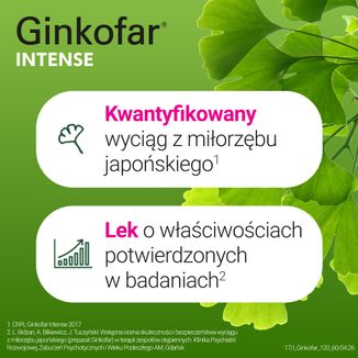 Ginkofar Intense 120 mg, 60 tabletek powlekanych - 7 - zdjęcie produktu