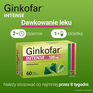 Ginkofar Intense 120 mg, 60 tabletek powlekanych - 8 - zdjęcie produktu
