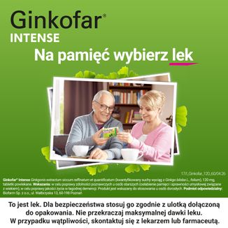 Ginkofar Intense 120 mg, 60 tabletek powlekanych - 9 - zdjęcie produktu