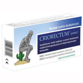 Criorectum Protect, czopki doodbytnicze, 10 sztuk - zdjęcie produktu