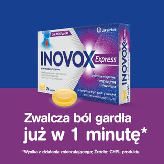 Inovox Express 2 mg + 0,6 mg + 1,2 mg, smak miodowo-cytrynowy, 24 pastylki - 6 - zdjęcie produktu