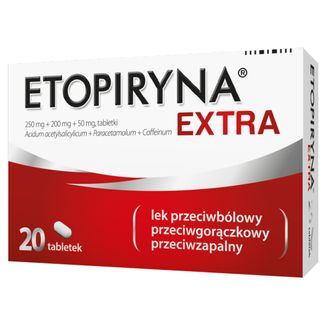 Etopiryna Extra 250 mg +200 mg + 50 mg, 20 tabletek - zdjęcie produktu