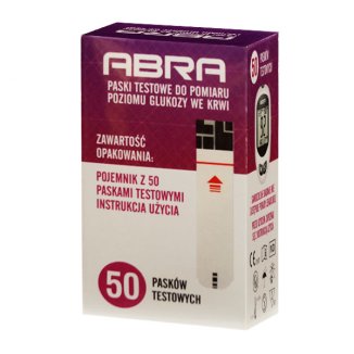 Abra, paski testowe do pomiaru poziomu glukozy we krwi, 50 sztuk - zdjęcie produktu