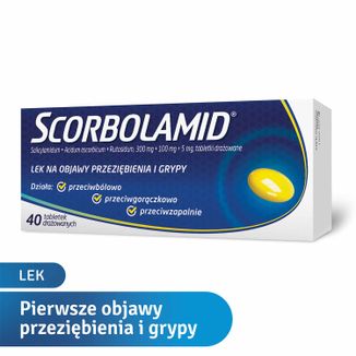 Scorbolamid 300 mg +100 mg + 5 mg, 40 tabletek drażowanych - 2 - zdjęcie produktu