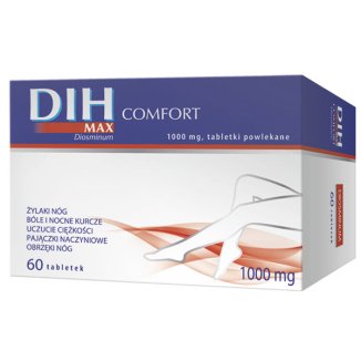DIH Max Comfort 1000 mg, 60 tabletek powlekanych USZKODZONE OPAKOWANIE - zdjęcie produktu