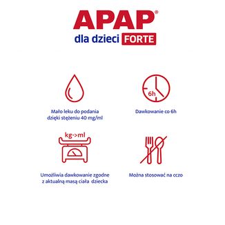 Apap dla dzieci Forte 40 mg/ ml, zawiesina doustna, 85 ml - 4 - zdjęcie produktu