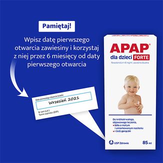 Apap dla dzieci Forte 40 mg/ ml, zawiesina doustna, 85 ml - 5 - zdjęcie produktu