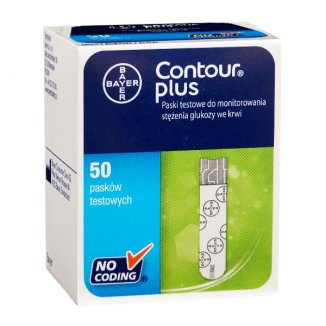 Contour Plus, paski testowe do glukometru, 50 sztuk USZKODZONE OPAKOWANIE Contour Plus, paski testowe do glukometru, 50 sztuk USZKODZONE OPAKOWANIE - zdjęcie produktu