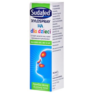 Sudafed XyloSpray HA dla dzieci 0,5 mg/ ml, aerozol do nosa, 2-12 lat, 10 ml - 4 - zdjęcie produktu