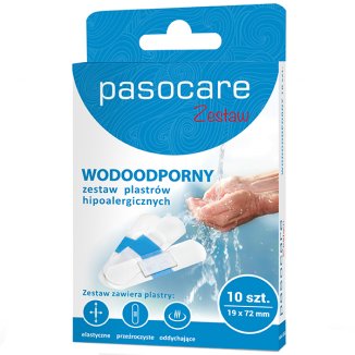 Pasocare Wodoodporny, zestaw plastrów hipoalergicznych, 10 sztuk - zdjęcie produktu