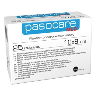 Pasocare Med, plaster opatrunkowy, jałowy, 10 cm x 8 cm, 1 sztuka - zdjęcie produktu