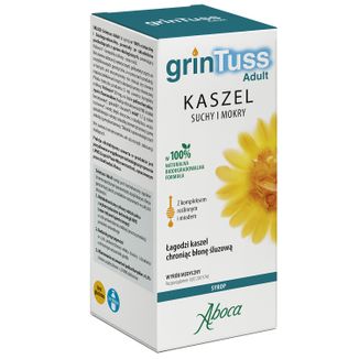 GrinTuss Adult, kaszel suchy i mokry, syrop dla dzieci powyżej 12 roku i dorosłych, 210 g - zdjęcie produktu