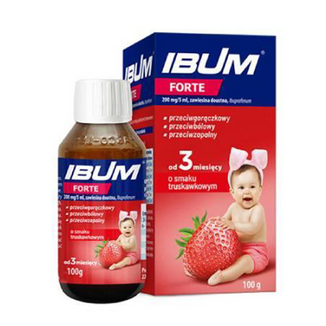 Ibum Forte 200 mg/ 5 ml, zawiesina doustna dla dzieci od 3 miesiąca, smak truskawkowy, 100 g USZKODZONE OPAKOWANIE - 2 - zdjęcie produktu