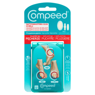 Compeed, plastry na pęcherze, hydrokoloidowe, Mix, 5 sztuk - zdjęcie produktu