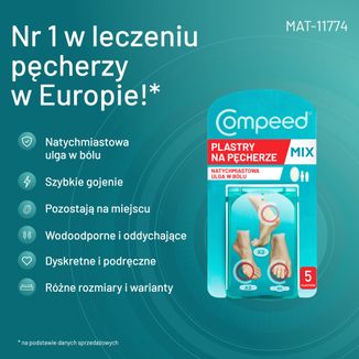 Compeed, plastry na pęcherze, hydrokoloidowe, Mix, 5 sztuk - 4 - zdjęcie produktu
