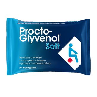 Procto-Glyvenol Soft, nawilżane chusteczki z ruszczykiem dla osób z hemoroidami, 30 sztuk - zdjęcie produktu