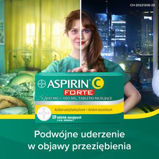Aspirin C Forte 800 mg + 480 mg, 10 tabletek musujących - 2 - zdjęcie produktu