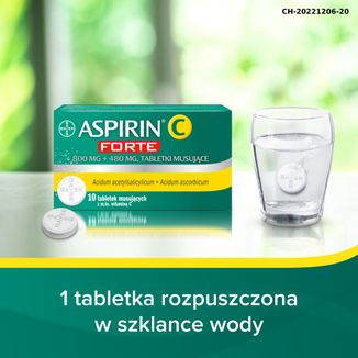 Aspirin C Forte 800 mg + 480 mg, 10 tabletek musujących - 7 - zdjęcie produktu