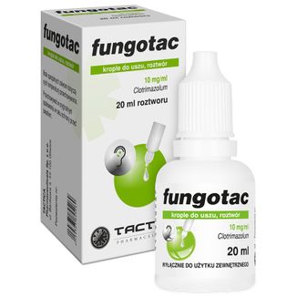 Fungotac 10 mg/ ml, krople do uszu, 20 ml - zdjęcie produktu