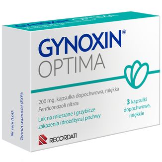 Gynoxin Optima 200 mg, 3 kapsułki dopochwowe miękkie - zdjęcie produktu