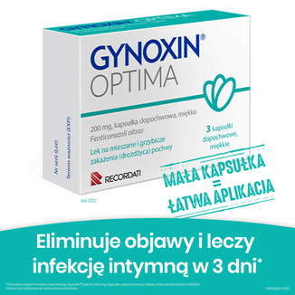 Gynoxin Optima 200 mg, 3 kapsułki dopochwowe miękkie - 3 - zdjęcie produktu