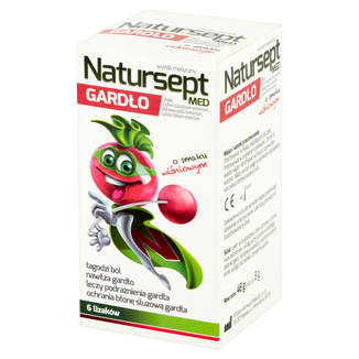 Natursept Med Gardło, lizaki, smak wiśniowy, 6 sztuk USZKODZONE OPAKOWANIE - zdjęcie produktu